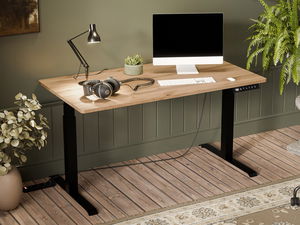 Masă PC cu Înălțime reglabilă electric Fega Long 150 (Stejar wotan + Negru) 