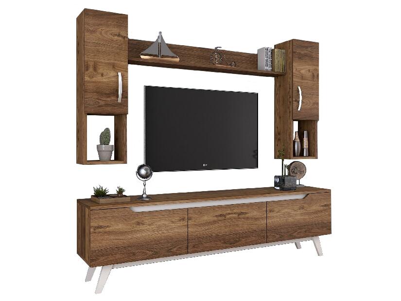 Mobilier living Mitevu 3 (alb + Nuc) 