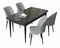 Jedálenský set Arpo (mramor čierny + sivá) (pre 4 osoby)