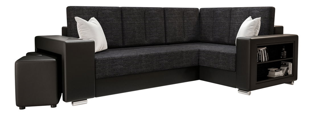 Sarok ülőgarnitúra Lush (fekete) (J)