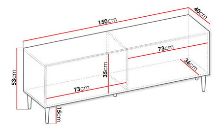 TV skrinka Sarlana 2K (čierna) 