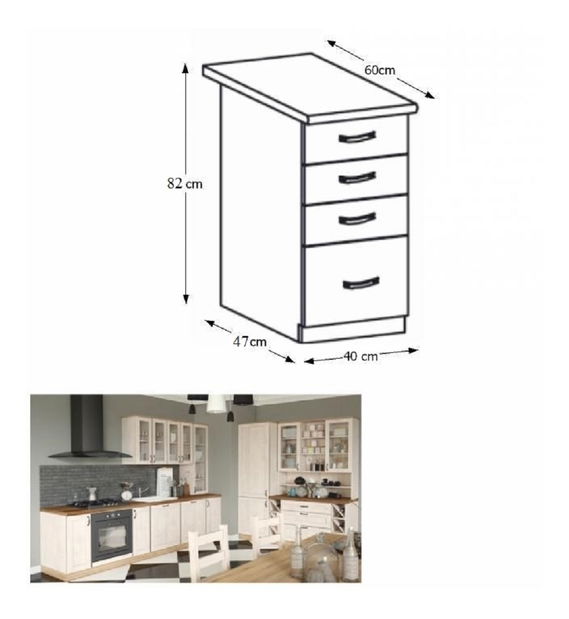 Dulap inferior de bucătărie Regnar D40S4