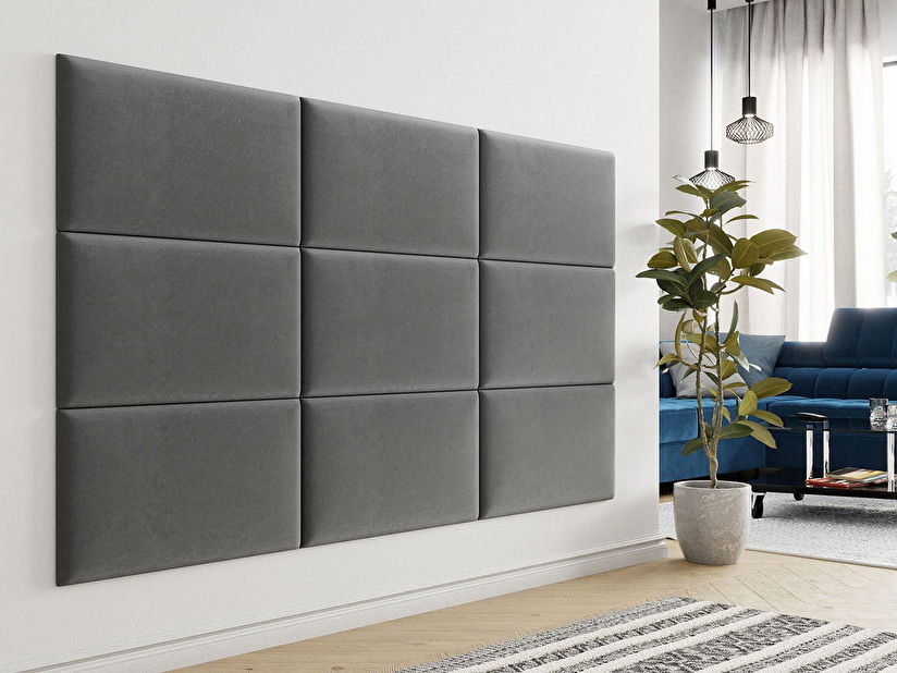 Čalúnený nástenný panel (1 ks.) Pag 70x40 (tmavosivá) *výpredaj