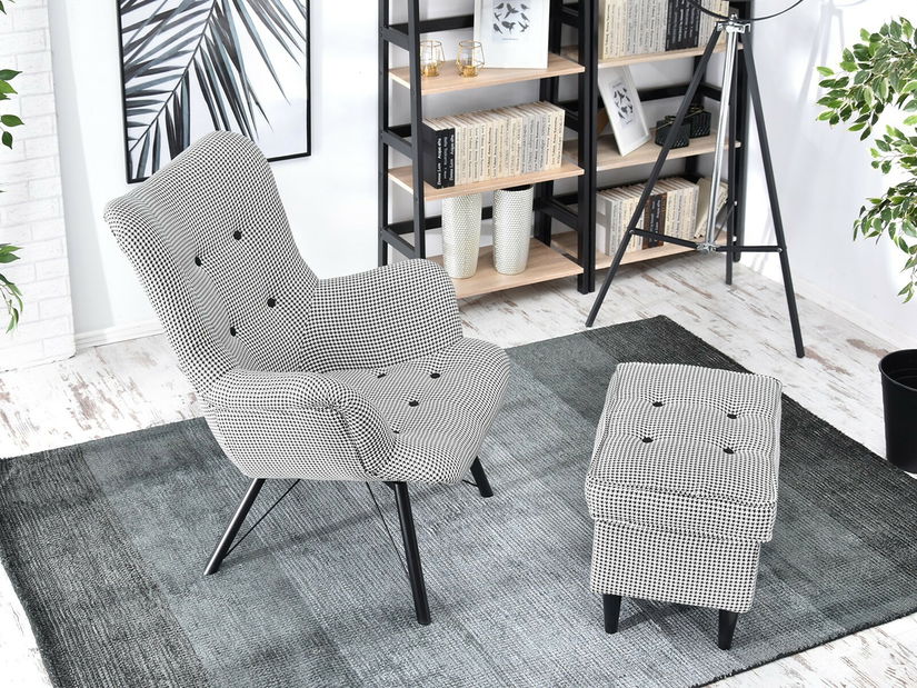 Fotoliu relax Dawntawn (alb + negru)