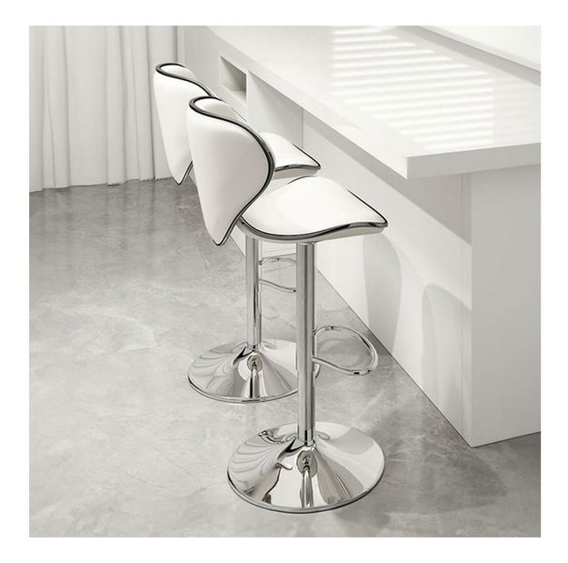 Scaun bar Heidi (alb + crom)