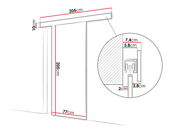 Posuvné dvere 70 II Ruben (Biela)