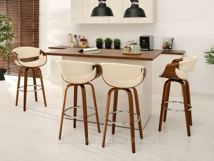 Stolička Bjorn H (krémová + orech)