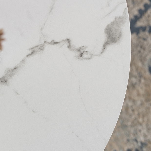 Konferenčný stolík Aparentar Max (mramor biely + zlatá) 