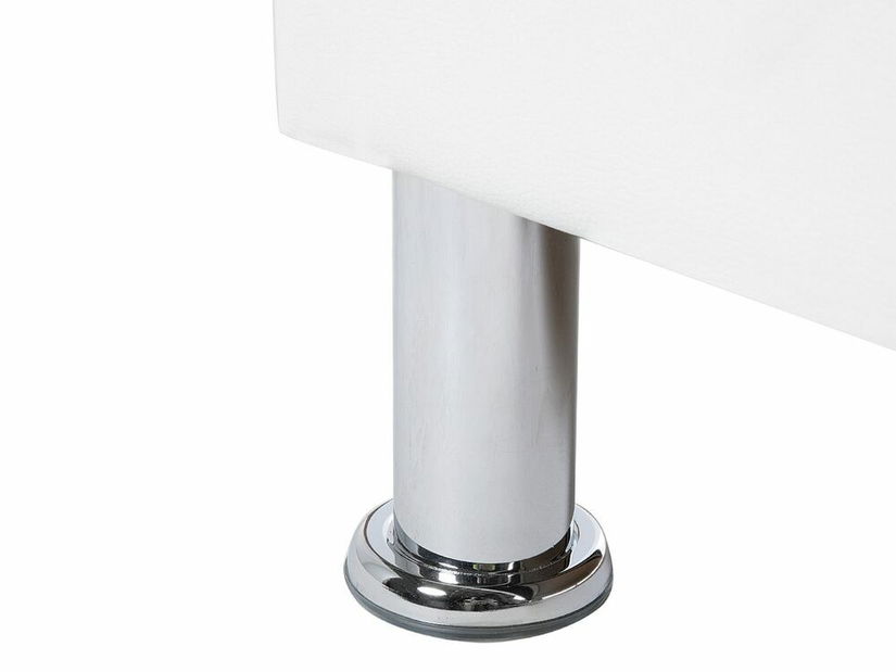 Franciaágy 140 cm MATH (ágyráccsal és tárolóhellyel) (fehér)