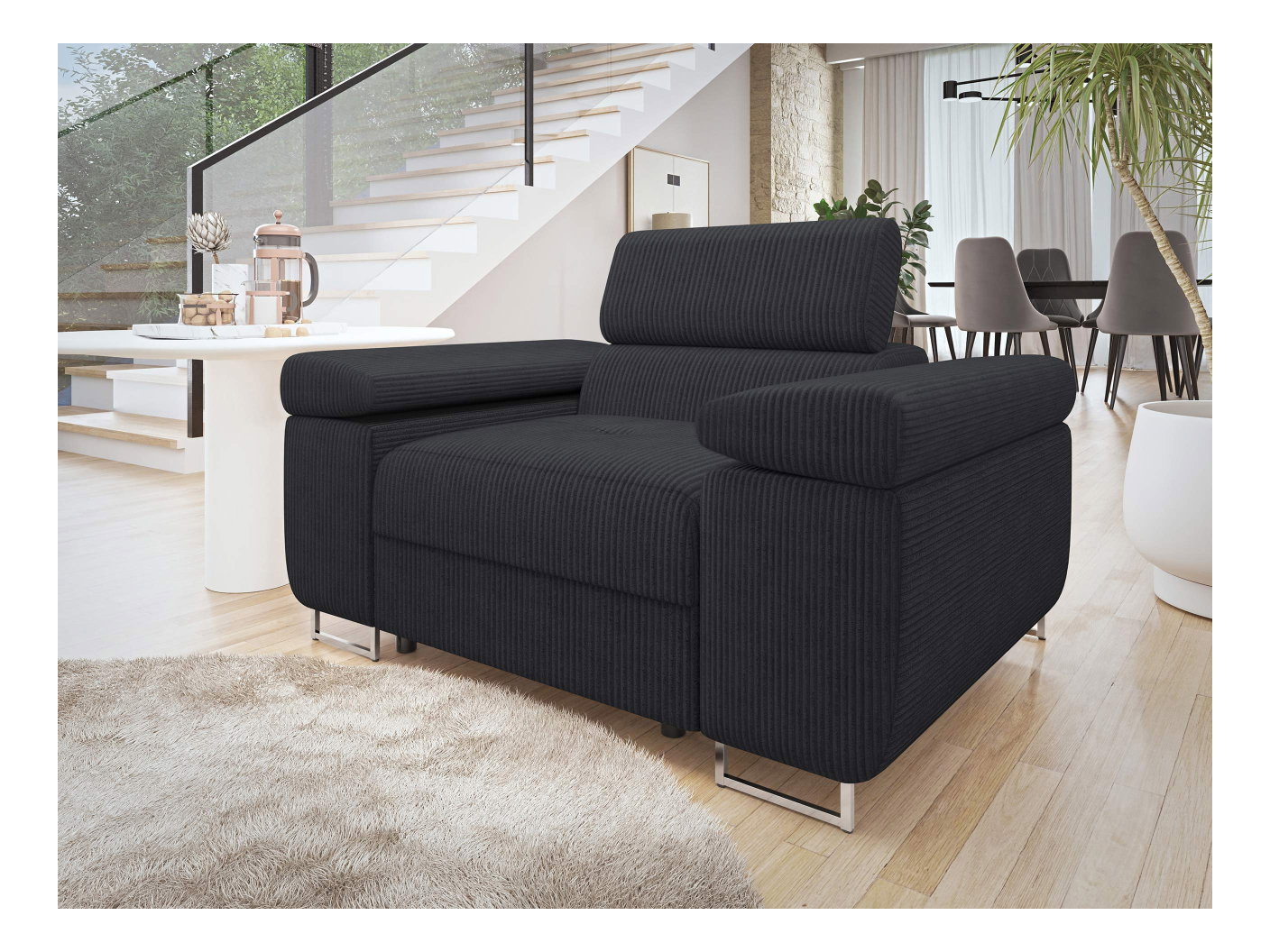 Kreslo Terazuro 1 S (tmavosivá) 