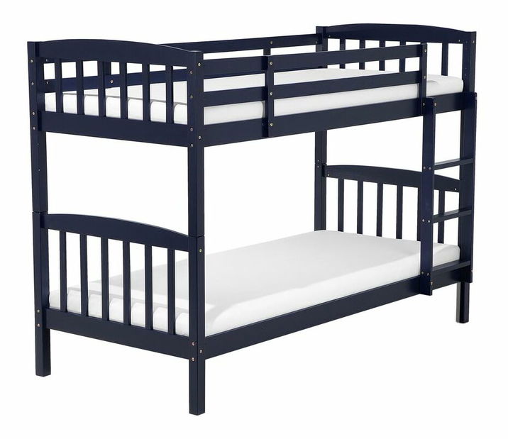 Krevet na kat 90 cm REWIND (tamnoplava) (s podnicom i prostorom za odlaganje)