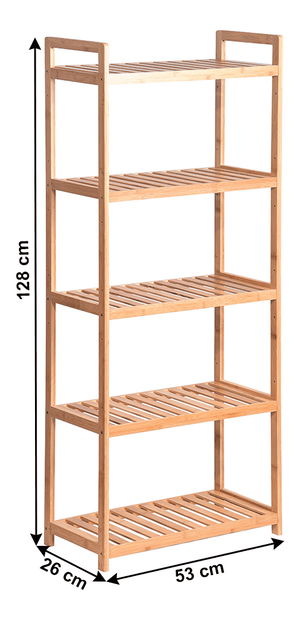 Regál 5-policový Andor TYP 3 (prírodný bambus)