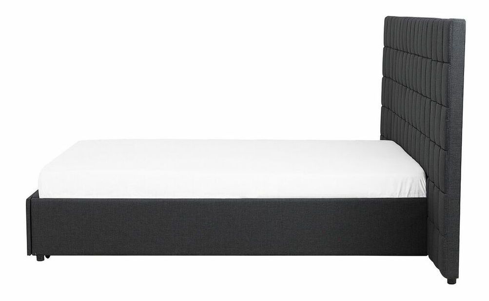 Bračni krevet 160 cm MALI (s podnicom i prostorom za odlaganje) (siva)