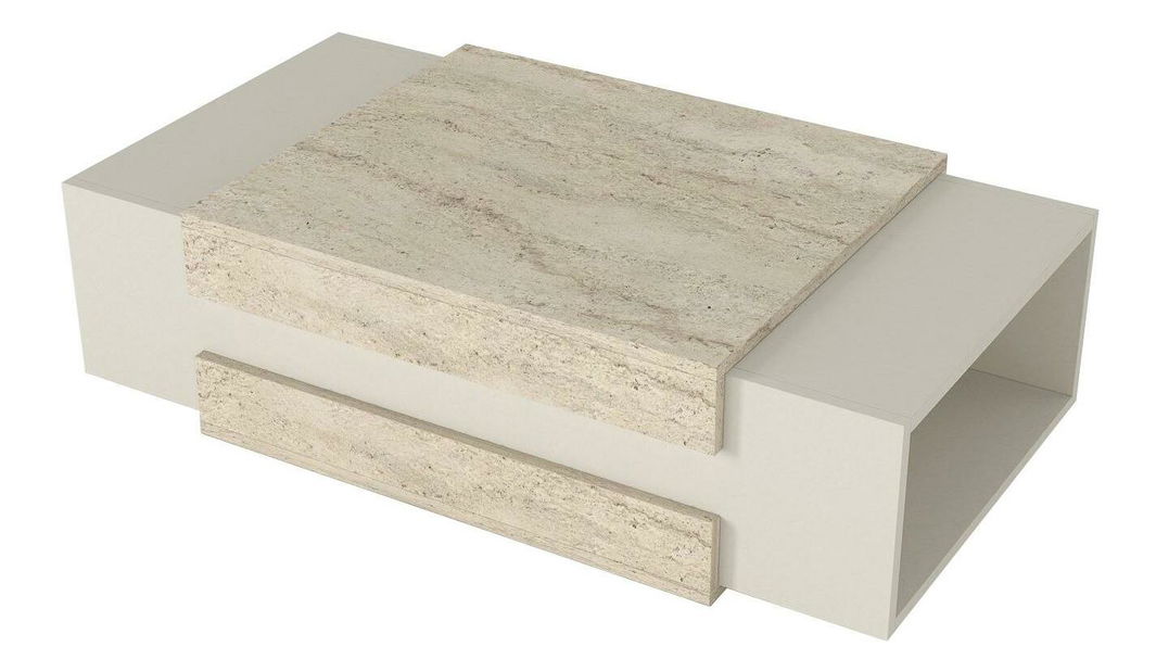 Konferenčný stolík Norika (travertín + piesková) 