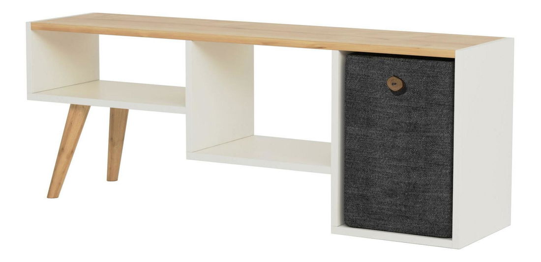 TV stolík/skrinka Timami (biela + dub) 