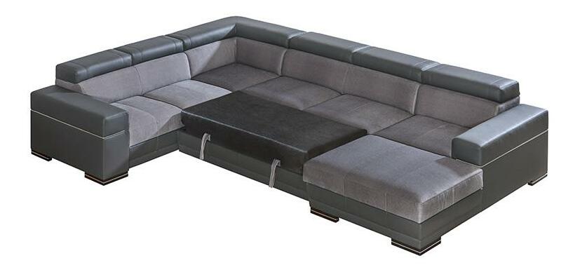 U-alakú sarok kanapé Pyrus 4 (szürke + fekete) (J)