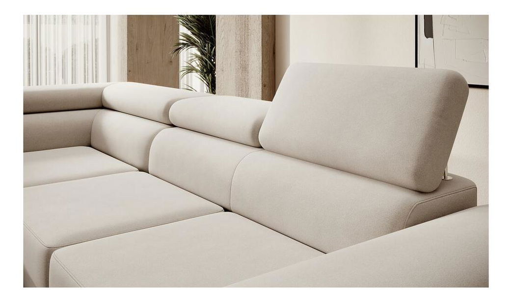 Rohová sedacia súprava Stiletto (L) (béžová + strieborná)