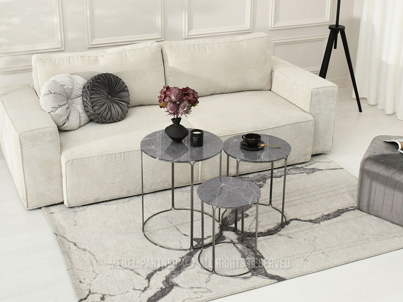 Dohányzóasztal Belianni Zest (szürke márvány + nikkel)