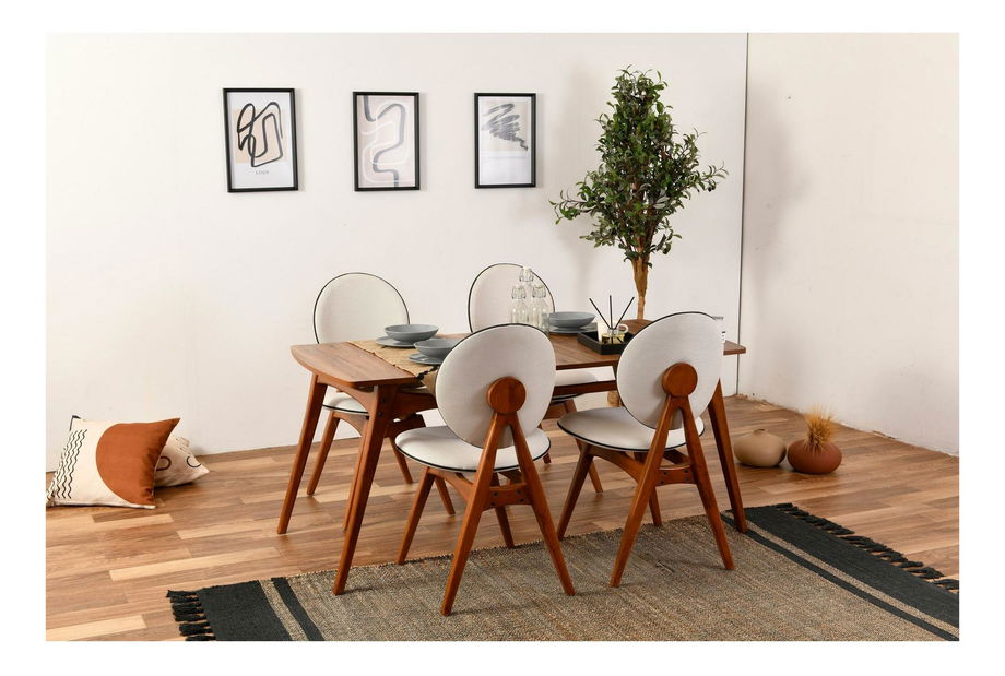 Set blagovaonskih stolica (2 kom.) Toukuta (orah + krem)