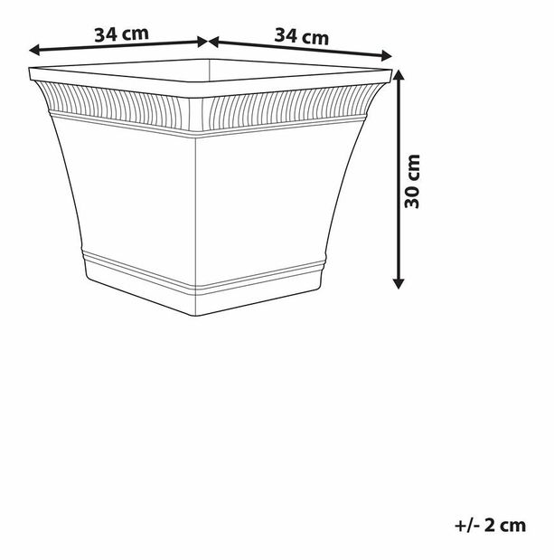 Ghiveci POATINA 30x34x34 cm (sticlă laminat) (roșu)
