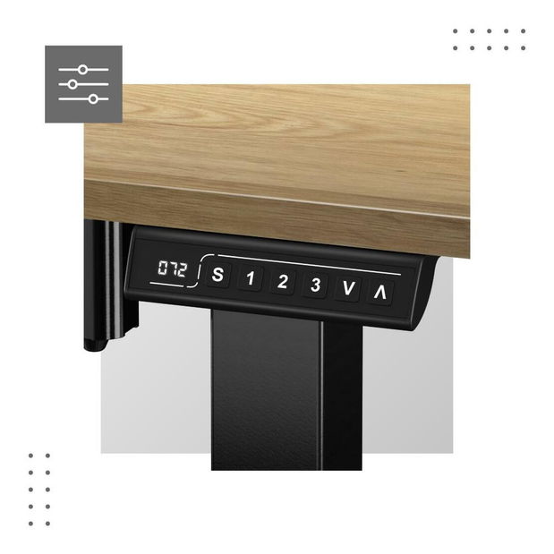 Elektricky nastaviteľný PC stolík Legend 7.0 (čierna + drevo)