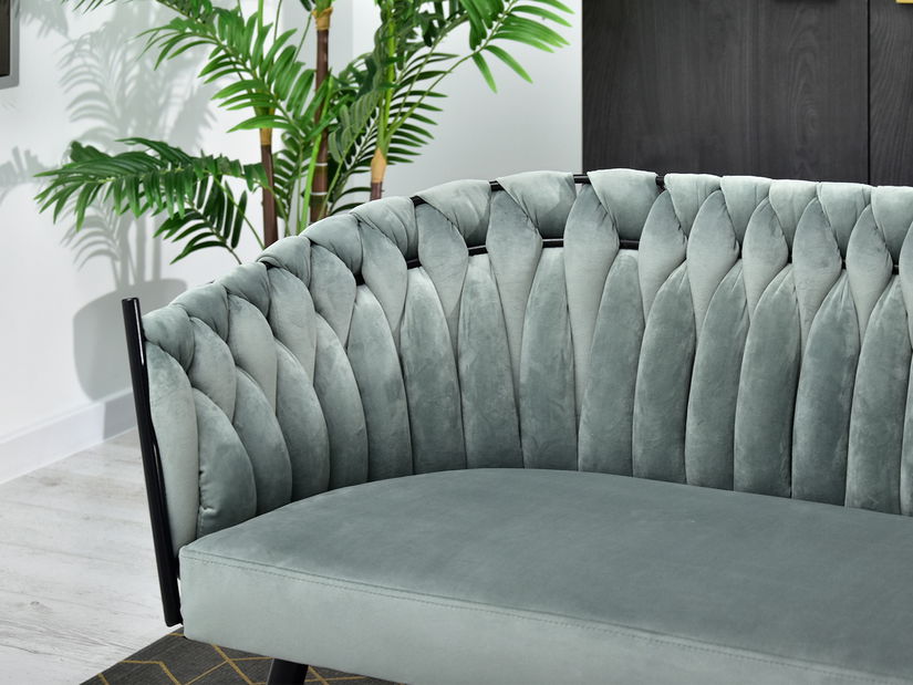 Pohovka dvojsedačka Rozaine (mätová + čierna)