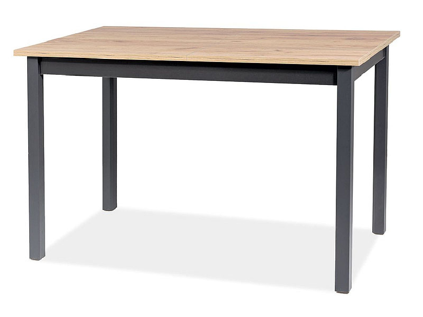 Blagovaonski stol na razvlačenje 125-170 cm Hally (hrast + crna) (za 4 do 6 osoba) *rasprodaja