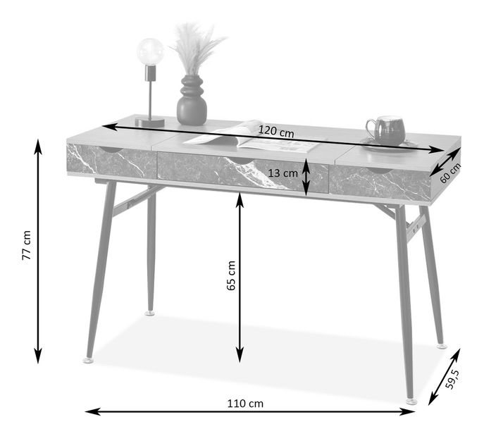 PC stolić Baiden (crni hrast + crna)