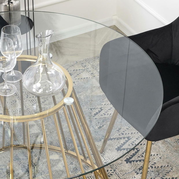 Jedálenský stôl Ofendido (zlatá) (pre 4 osoby)