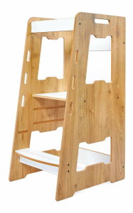 Učiaca veža Learnie (naturálna + biela)