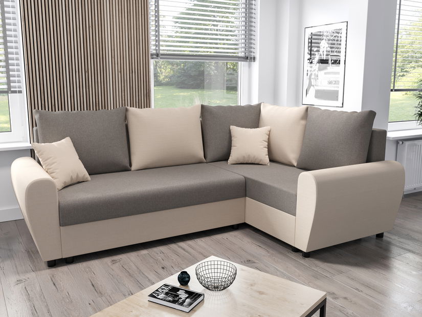 Sarok ülőgarnitúra Fleur Plus (krém + szürke) (J)