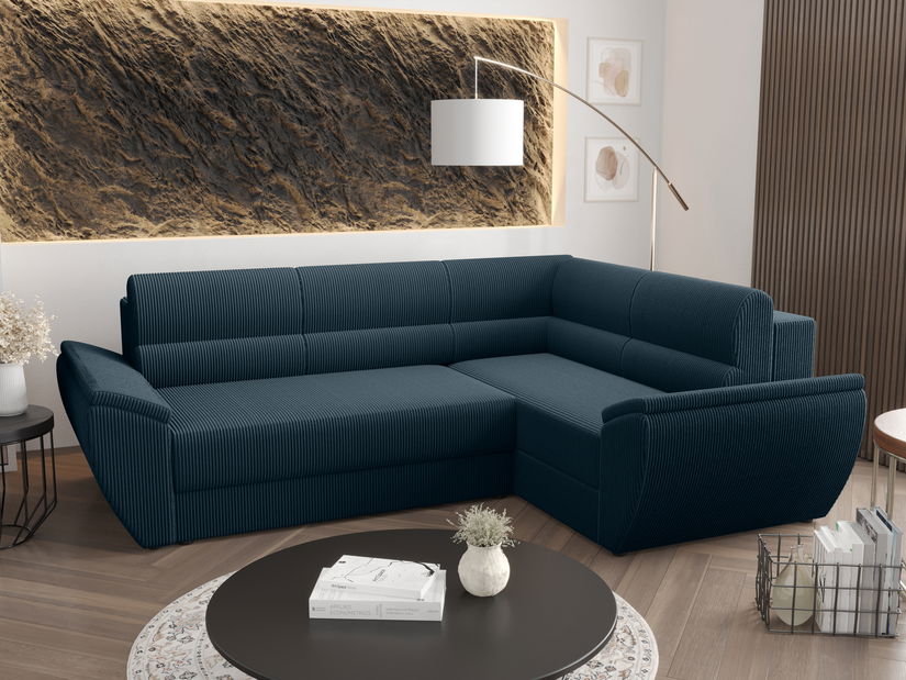 Rohová sedacia súprava Radiant Plus (tmavomodrá) (P)