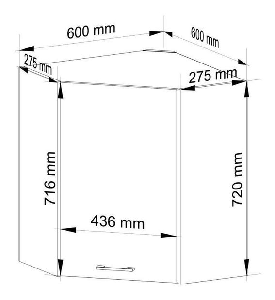 Dulap superior de bucătărie Ozara W60 60 (alb + beton)