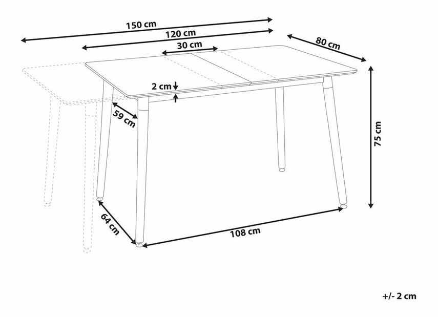 Étkezőasztal Pyrit (6-8 fő részére) (fehér) *kiárusítás