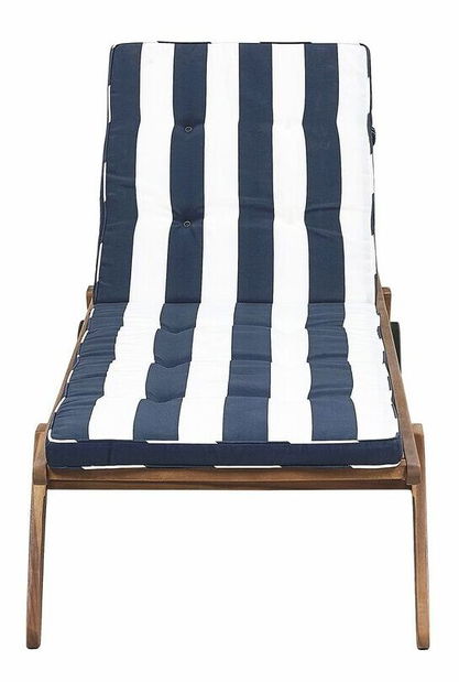 Vrtna ležaljka CESSI (svijetlo drvo) (plavi prugasti jastuk)