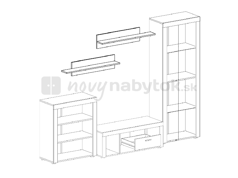 Obývacia stena TAKO (s osvetlením)