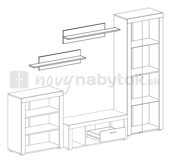 Obývacia stena TAKO (s osvetlením)
