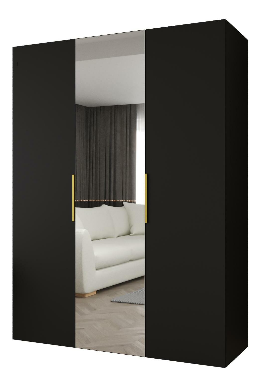 Dulap de haine 150 cm Mirabella 2 (Negru + Auriu)