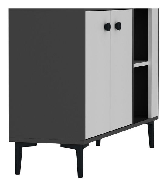 Skrinka Samove 2 (antracit + biela) 