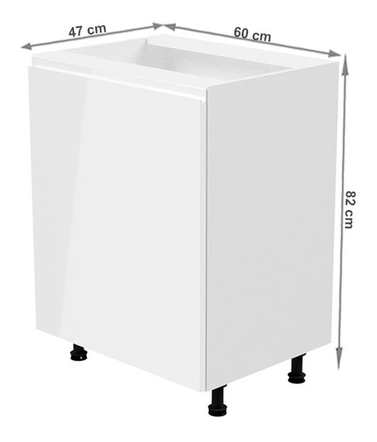Alsó konyhaszekrény D601F Aurellia (fehér + fényes fehér) (B)