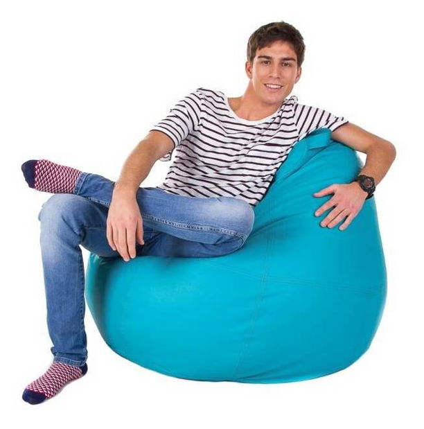 Fotoliu puf Pară XXL (Albastru)