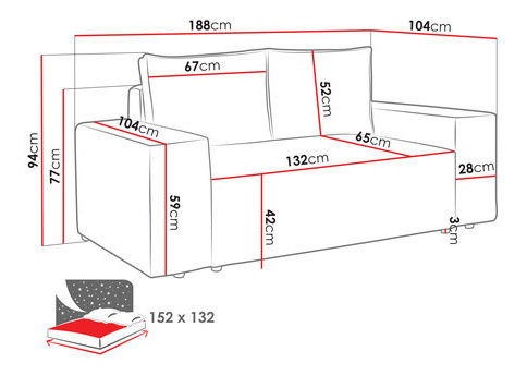 Sofa Miramos (vanilija)
