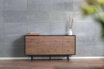 Komoda Naturlig Sinoit (dub craft + lesklá čierna)