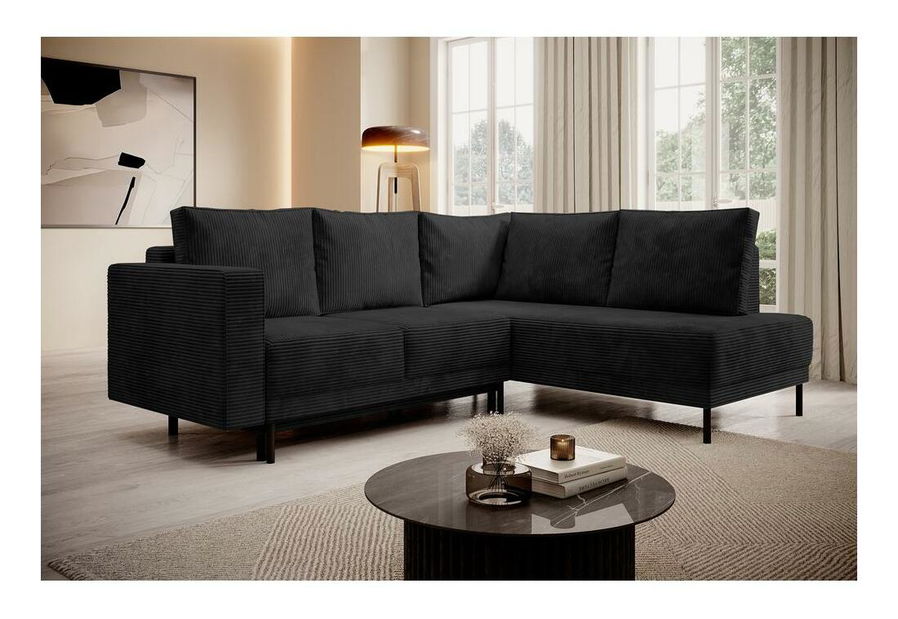 Sarokkanapé Rodriguez (J) (fekete + fekete)