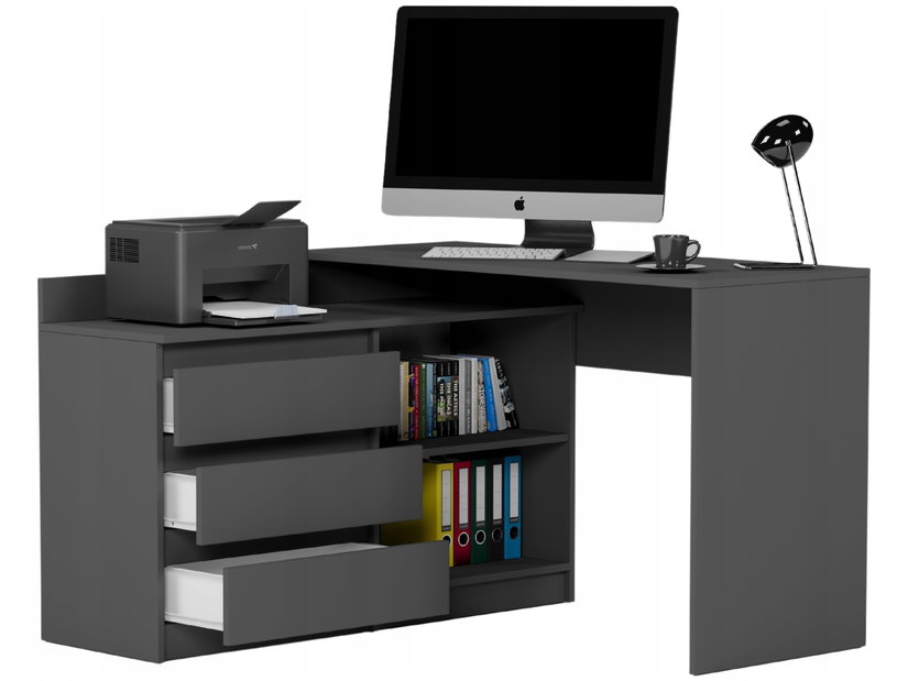 Sarok PC asztal Norgu (antracit)