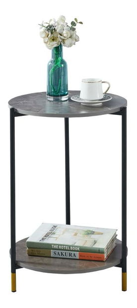 Dohányzóasztal Galio (szürke márvány + fekete)