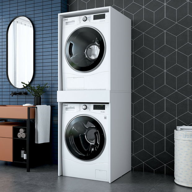 Szekrény a mosógép felé Kentorio (fehér) 