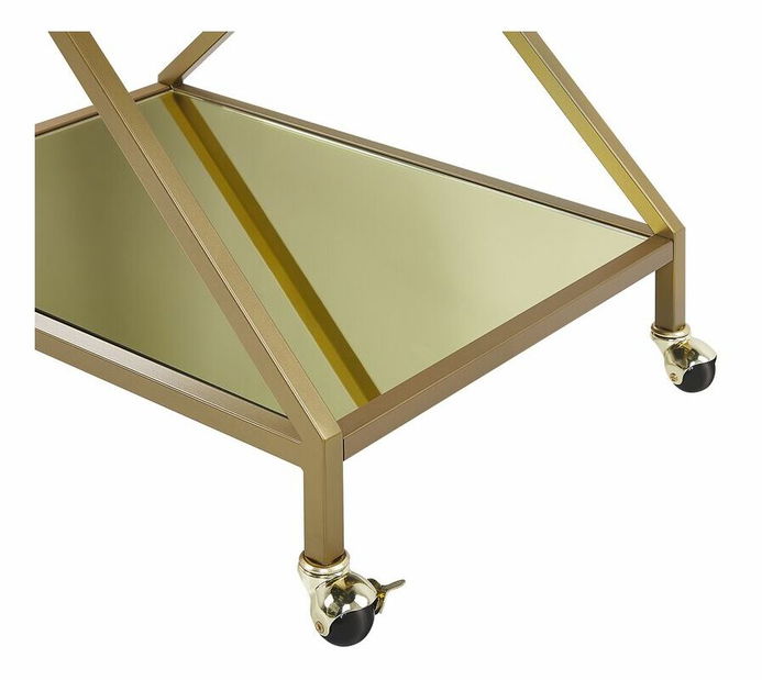 Kolica za posluživanje IVINTUS (zlatna) (ogledalo)