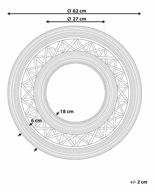Zidno ogledalo Cleo (smeđa)