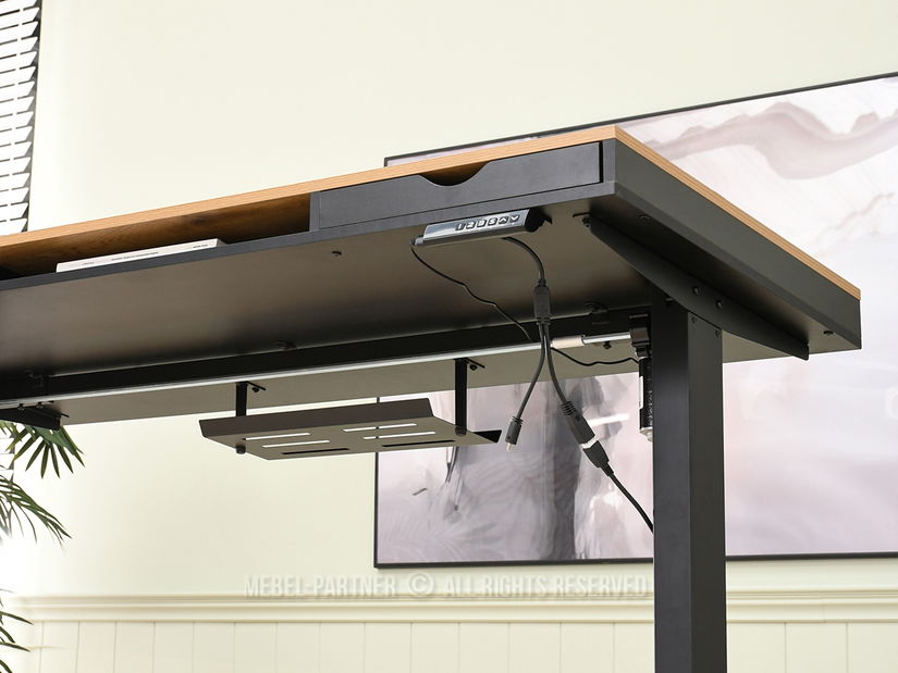 Masă PC Osto 100 (stejar negru + negru)